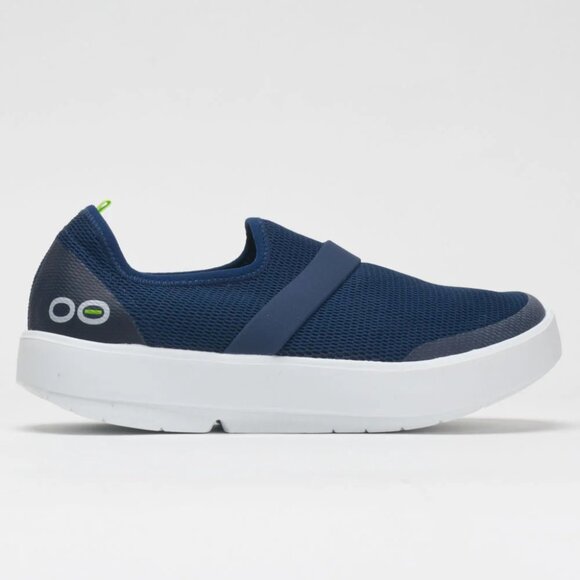 OOFOS OOmg Low Women’s Low Mesh White/Navy Sz 11 NIB! - Picture 2 of 5